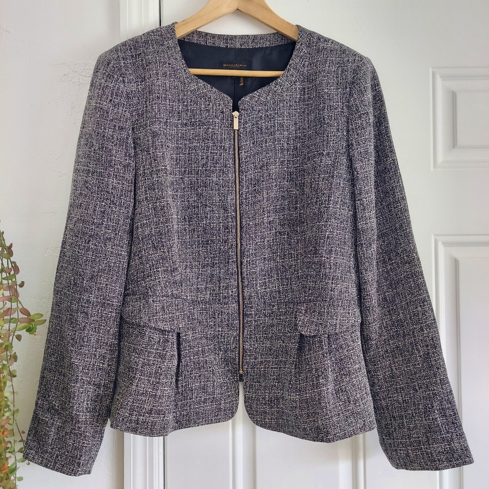 Donna Karan NY Black Tweed Jacket